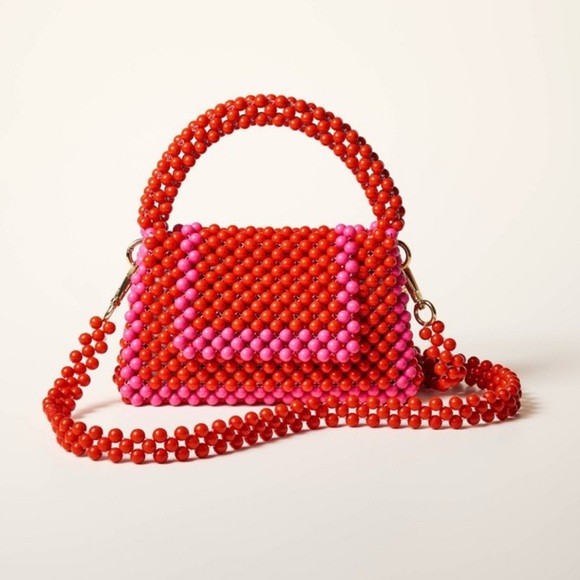 kate spade Handbags - Kate Spade x Target NWT Pink and Red Colorblock Beaded Crossbody Bag